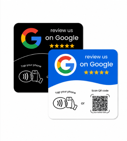 NFC Google Review Card - Tap & Scan Stand