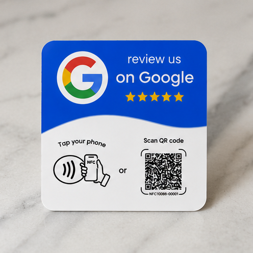 NFC Google Review Card - Tap & Scan Stand