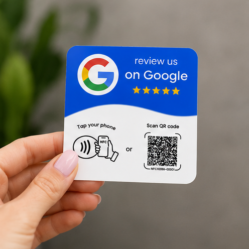 NFC Google Review Card - Tap & Scan Stand